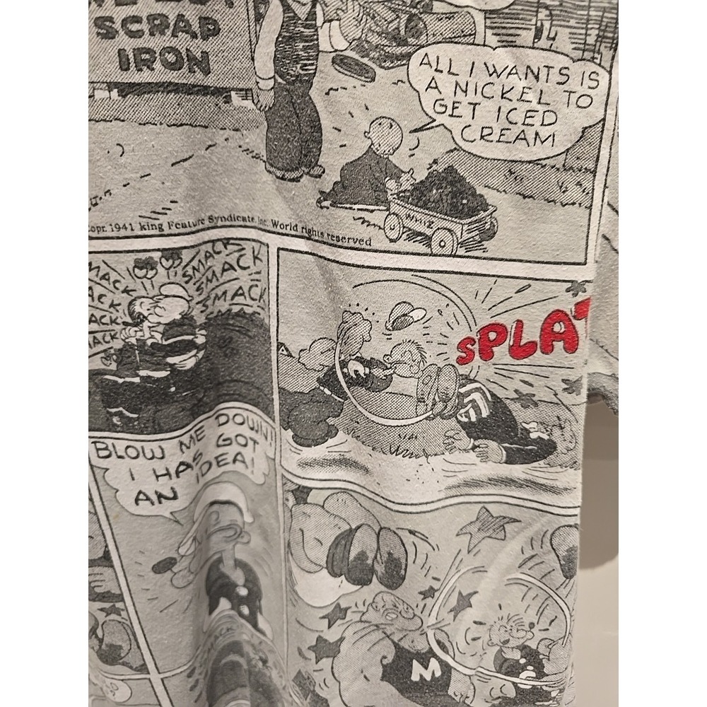 Popeye The Sailor Man Comic Strip All Over Print T-Shirt Mens Small Vintage - Picture 4 of 7